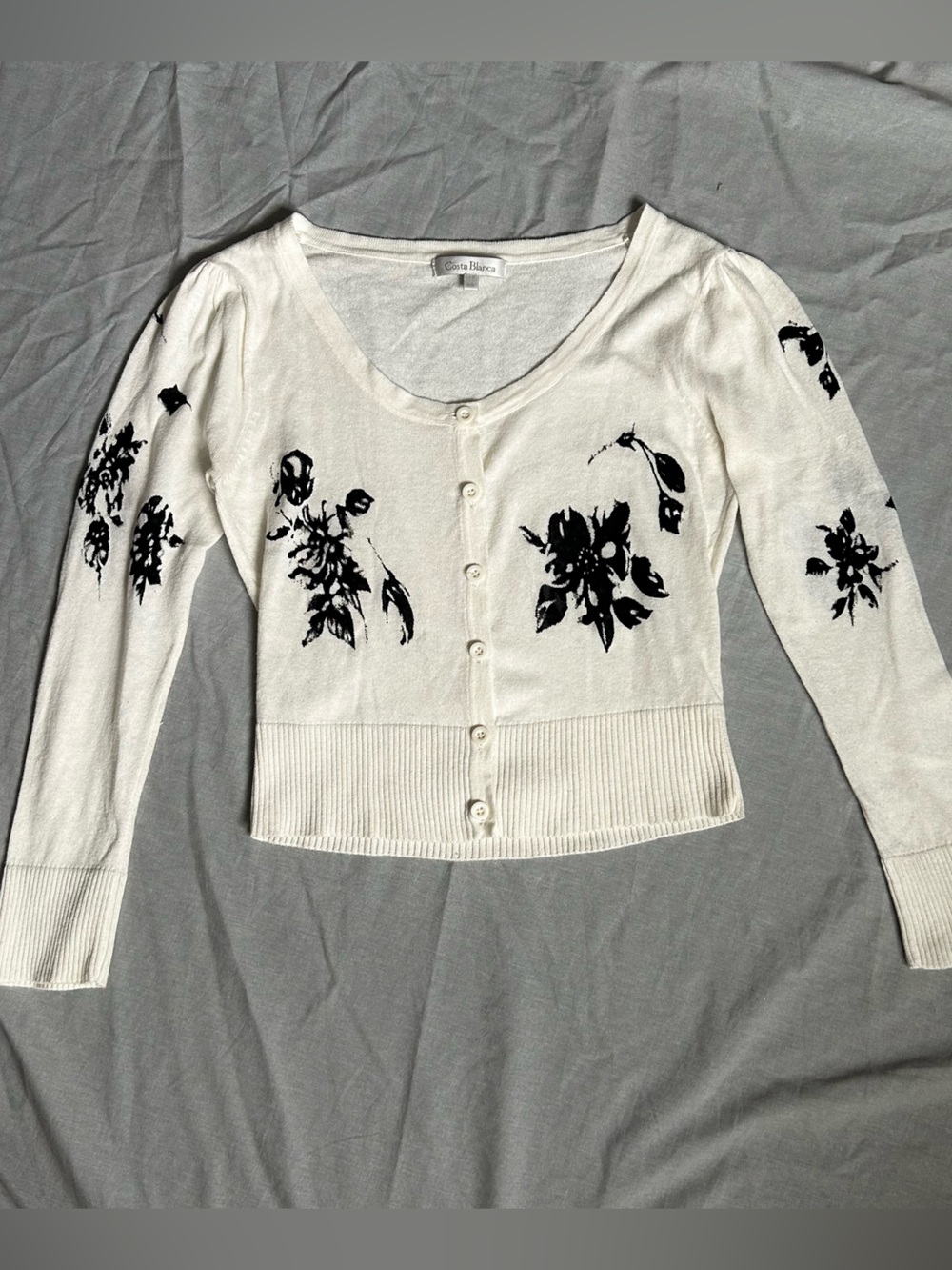 y2k Costa Blanca cream knit button up cardigan